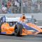 Charlie Kimball, seen taking a corner during the race, had his best career finish placing second. The 27-year-old is well known for being the only driver on the series with diabetes (John Lucero)